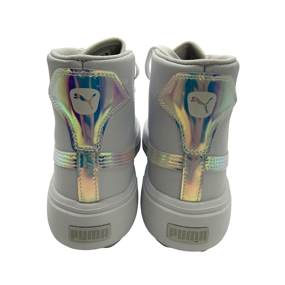 Puma Mayze Mid Sneakers Womens 9.5 White Excellent Iridescent Platform 385414-01 - Picture 5 of 8